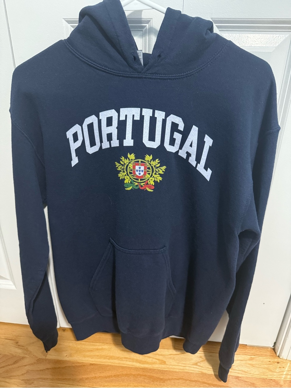 Gildan Navy Portugal Pullover Hoodie with Crest Logo